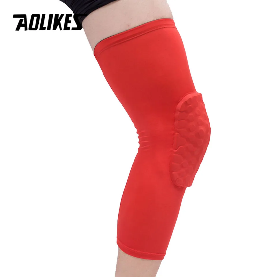 AOLIKES 1 шт., баскетбольные наколенники, рукава, сотовая скоба, эластичные защитные наколенники, экипировка, наколенник, поддержка для волейбола