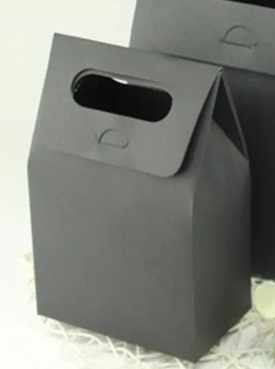 Black Подарочный бумажный пакет с ручками, мыло ручной работы Zakka, ремесло, чай, печенье, торт, конфеты, упаковочные бумажные коробки - Цвет: Black