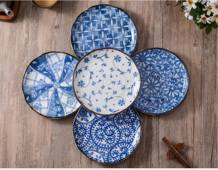 Японская ручная роспись керамическая тарелка чаша для супа салата Сделано в