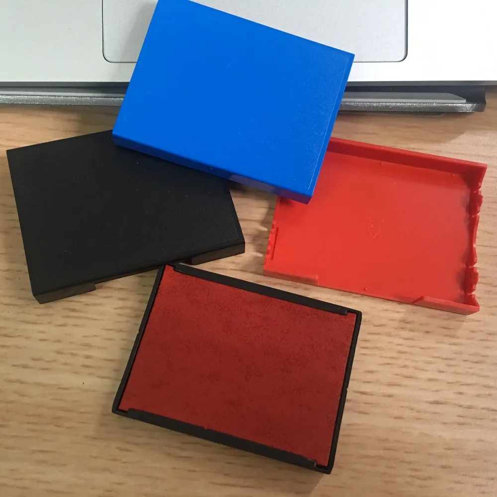 Bbloop Ink Pad Replacements Fast Drying Water Based Refills For Rectangular Self-Inking Rubber Stamps - Black/Blue/Red | Дом и сад