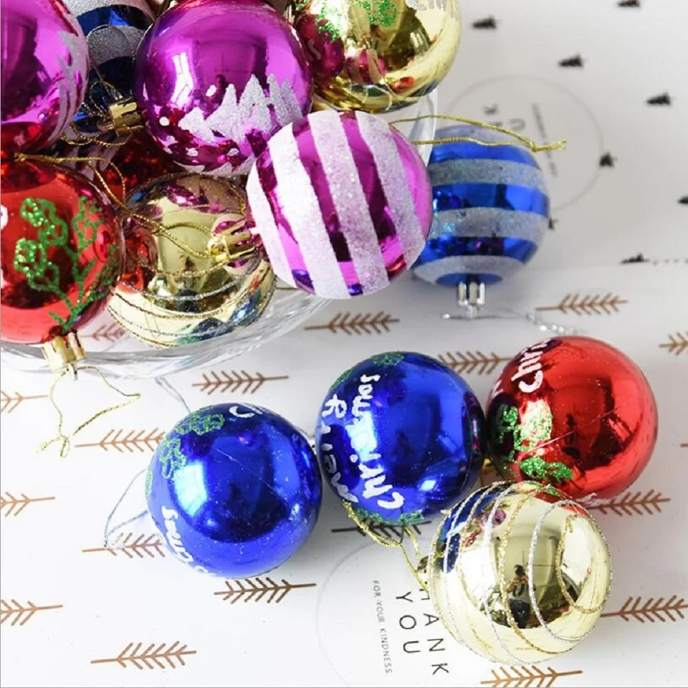 24 шт./упак. Рождественские шары украшения для рождественской елки свадебной