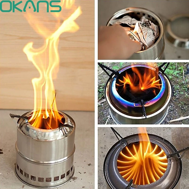 Портативная уличная дровяная печь походная веточки затвердевшая спиртовая