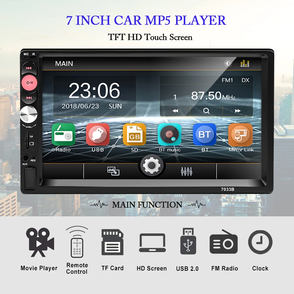 LTBFM 2 din автомагнитола " HD плеер MP5 сенсорный экран цифровой дисплей Bluetooth USB SD мультимедиа 2din Авторадио-вид сзади камера