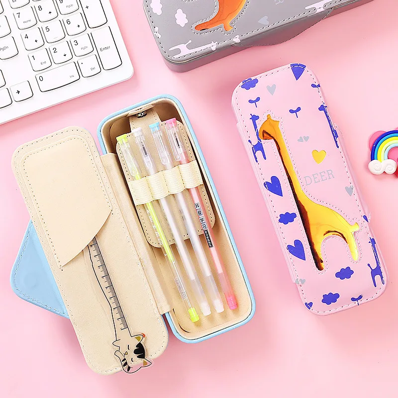 

AAGU 1PC Cute Animal Giraffe Pencil Bags Pencil Case Cute Pencil Pouch Stationery Case Pen Case School Supply Cartoon Stationery
