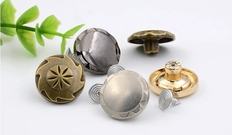 1 пара металлических пуговиц I-Button золотые ковбойские пуговицы для куртки брюк