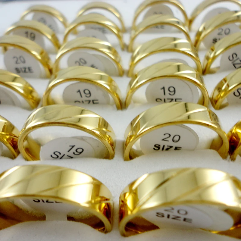 Классические кольца из нержавеющей стали для женщин и мужчин 10 шт. никогда не