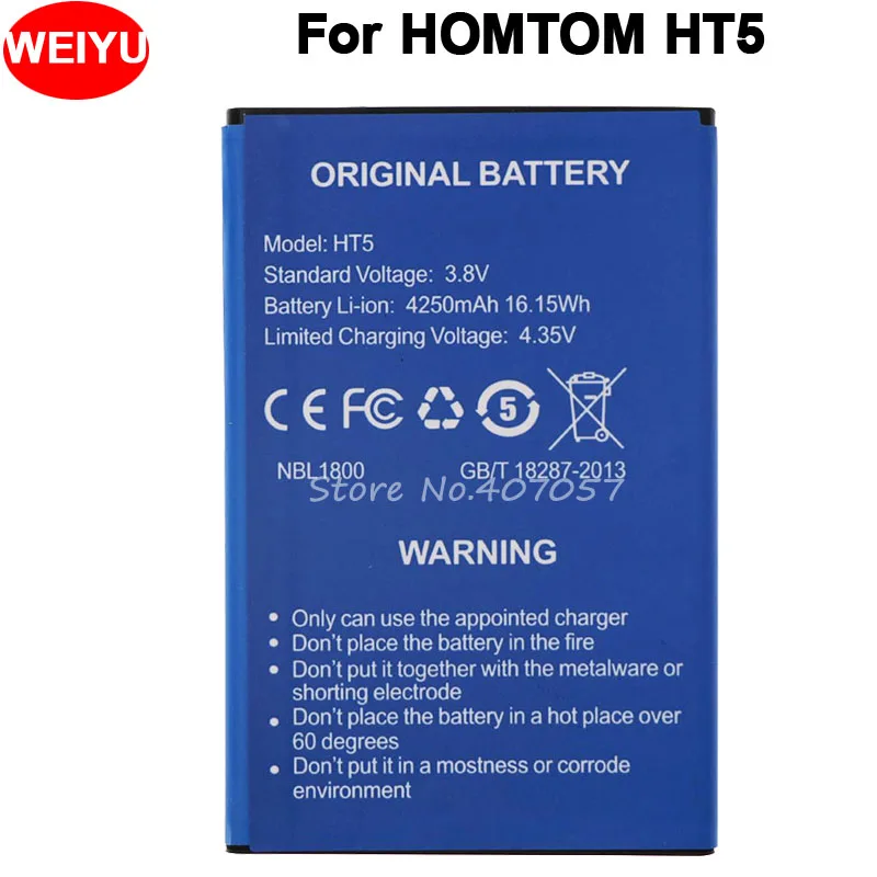 

Аккумулятор для HOMTOM HT5 аккумулятор 4250 мАч