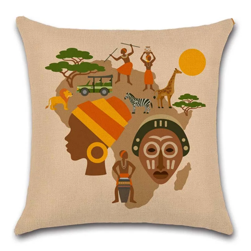 Африканский узор женская маска картина Африка наволочка украшение дома диван