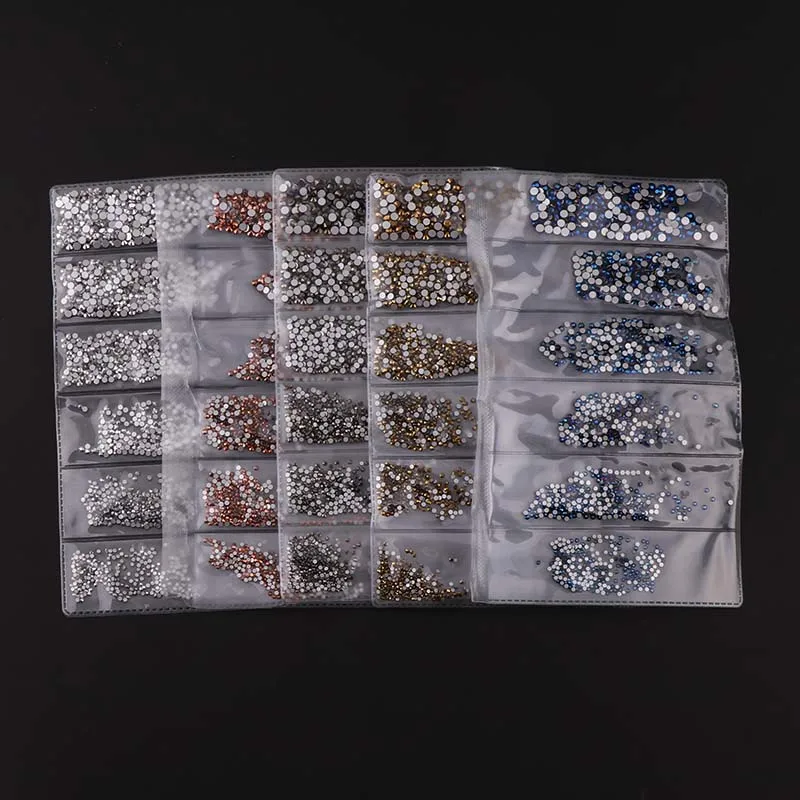 

SS3-SS10 5 Colors About 1728Pcs Hematite Shiny Nail Art Non Hotfix Flatback Glue On Rhinestones For DIY Nail Art Jewelry