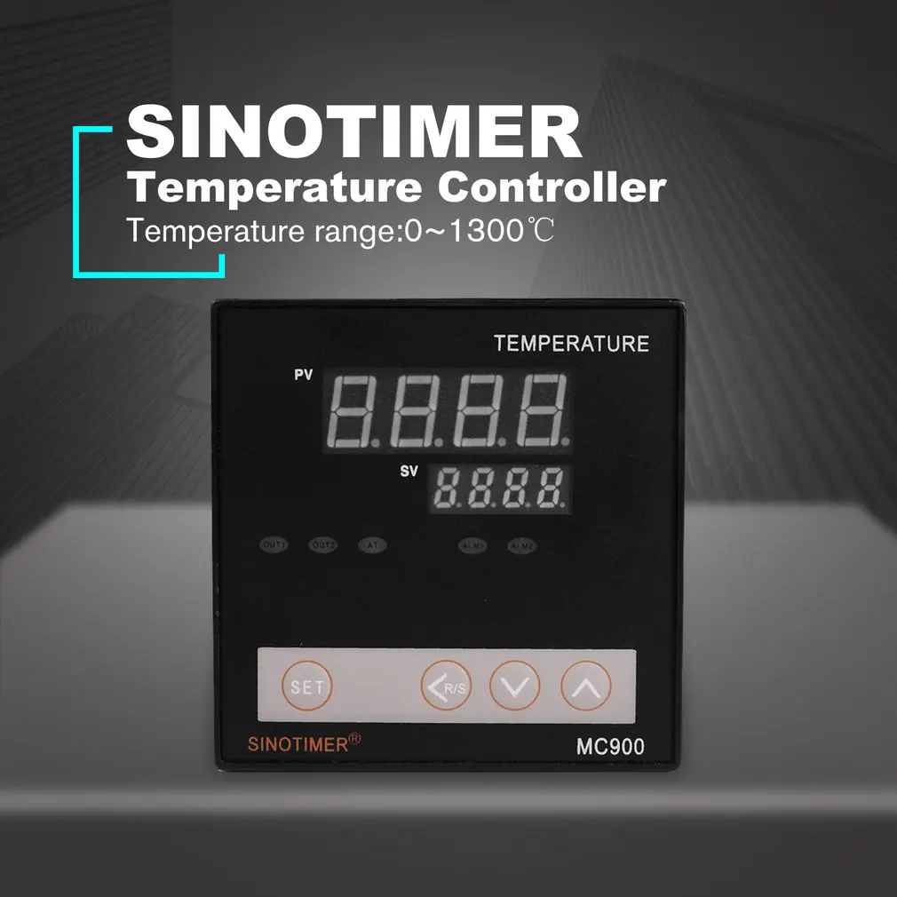 SINOTIMER Universal Input PID Temperature Controller Thermostat Sensor K Thermocouple Regulator Relay Output Heat Cool Alarm |