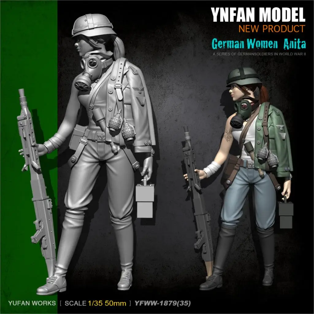 YuFan модель 1/35 смолы наборы Женский пулеметчик солдат YFWW35-1879 | Игрушки и хобби