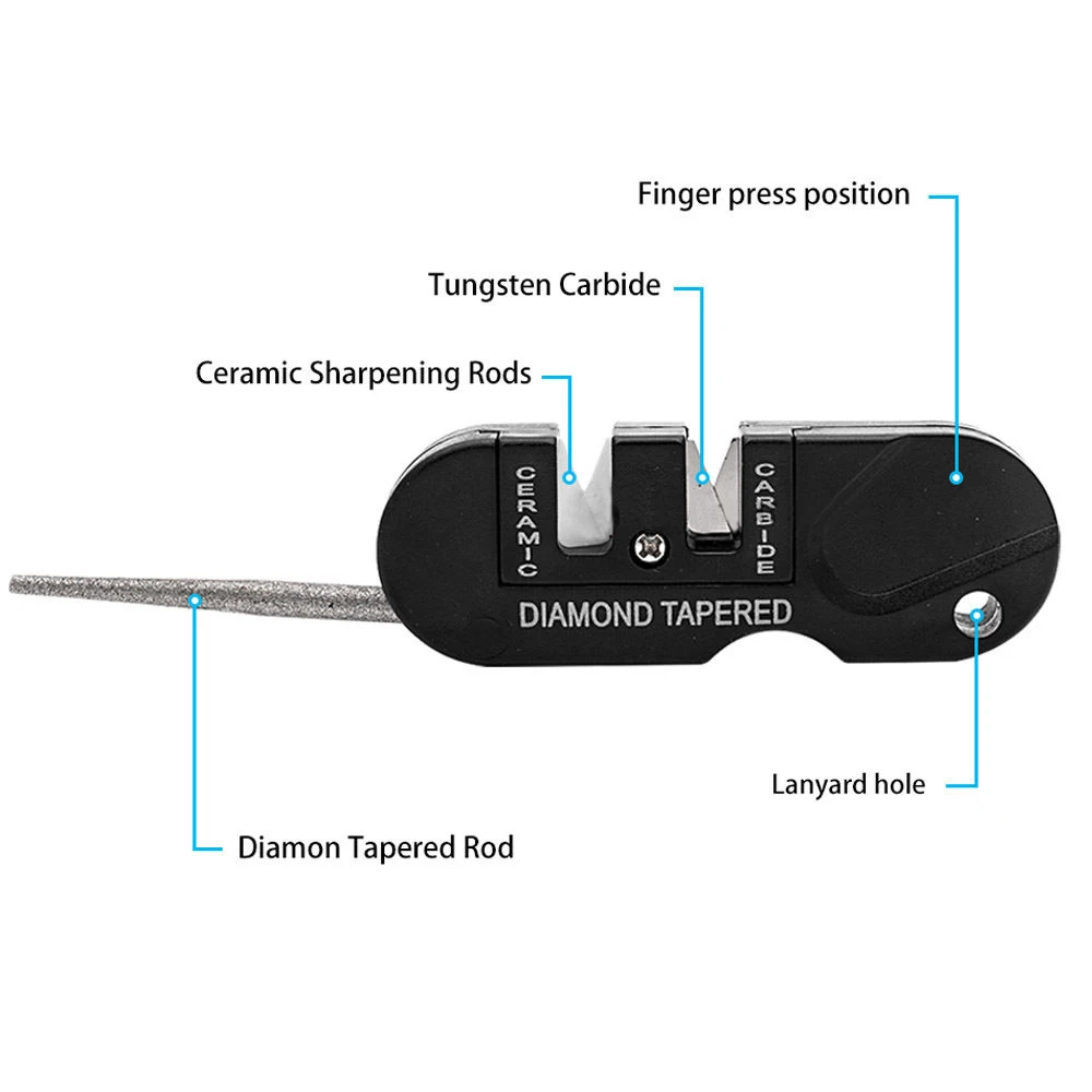 Multifuction Pocket Knife Sharpener for Outdoor Camping Hunting Ceramic stones Easy to use | Дом и сад