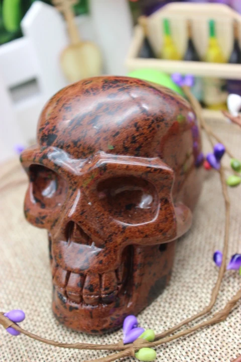 

439 grams of natural red jade carving crystal skull to heal