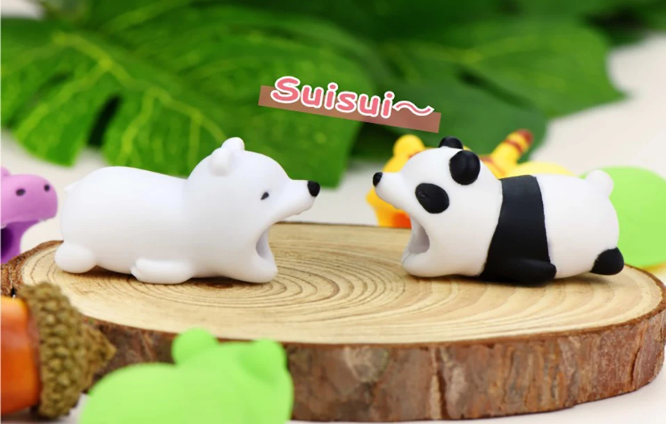 Кабель животное свинья укусы USB зарядное устройство кабель для передачи данных Шнур протектор для iPhone XS MAX 10 8 6 7 Plus 5 5S X XR USB кабель мультфильм Миньоны