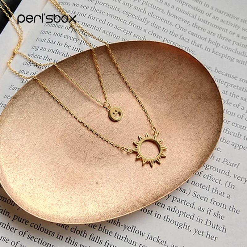 Peri'sbox женское Двухслойное колье чокер двойное многослойное из серебра с