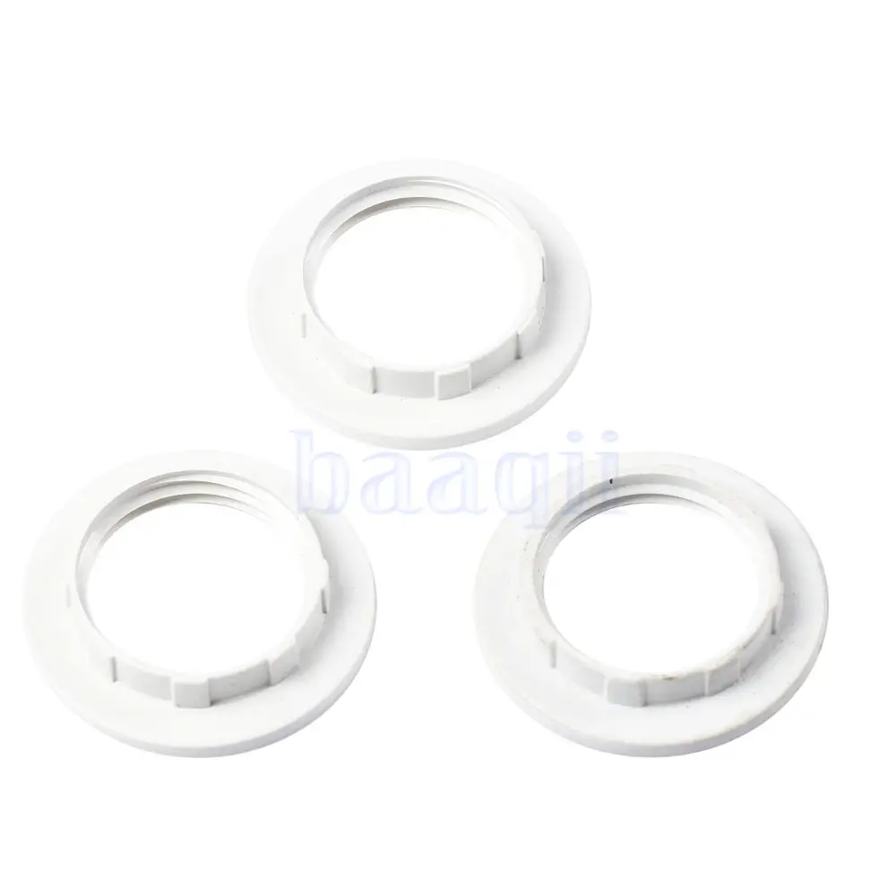 

3 E14 Plastic Lampshade Collar Ring M28 Thread Lamp Bulb Holder White Compact Simple Design HG2656X3