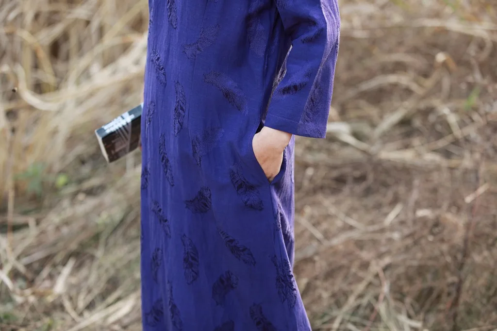 original jacquard oblique placket plate buttons cheongsam dress retro long section new spring Dresses | Тематическая одежда и