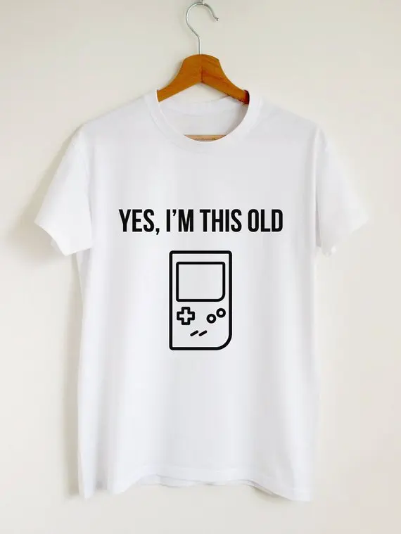 

Да, я этот старый хипстерская футболка смешной геймер слоган подарок футболки в стиле унисекс, одежда для мальчиков на игровую тематику сар...