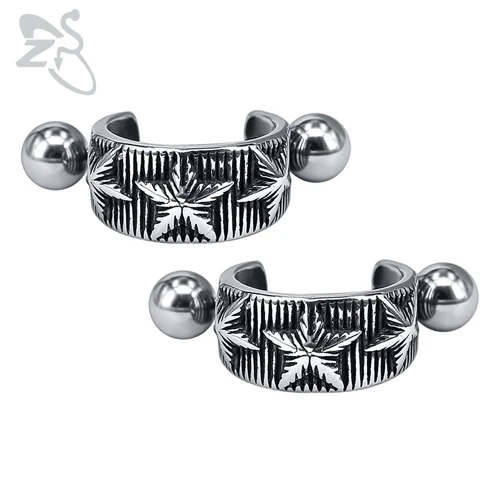 ZS мужские хип-хоп кольца серьги панк стиль 316L нержавеющая сталь ювелирные изделия 1 пара маленькие круглые серьги в байкерском стиле рок-ролл аксессуары - Окраска металла: 7