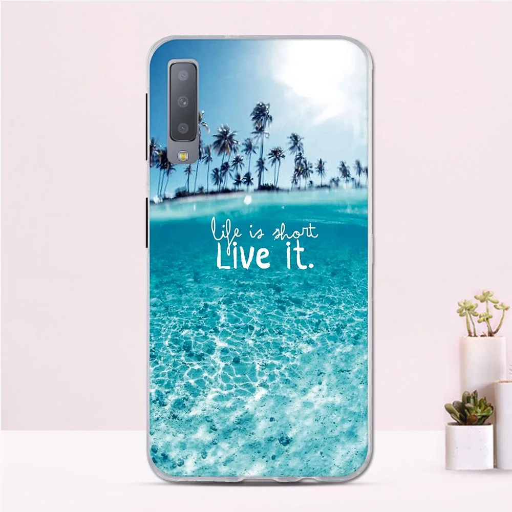 Мягкий чехол из ТПУ для Samsung Galaxy A7 2018 с мультяшным рисунком A750 силиконовый a7 A750F |