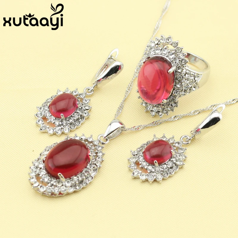 Комплект из колье серёг и кольца с фианитом | Украшения аксессуары