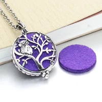 1pc aroma open antique vintage locket pendant perfume essential oil aromatherapy diffuser necklace owl necklace