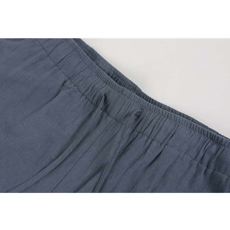 

Men Summer Cotton Line Pants Casual Soft Gym Sports Cargo Pants Men Joggers Calf-Length Pant Sweatpants Loose Trousers Pantalon