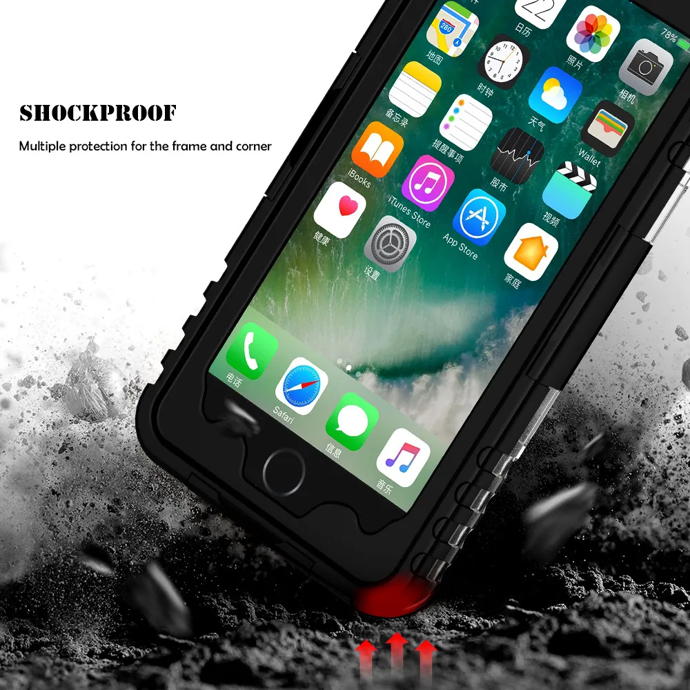 KISSCASE Waterproof Case for iPhone X XR XS Max Lanyard Swimming Diving Underwater Full Protective 6 6s 7 8 Plus |