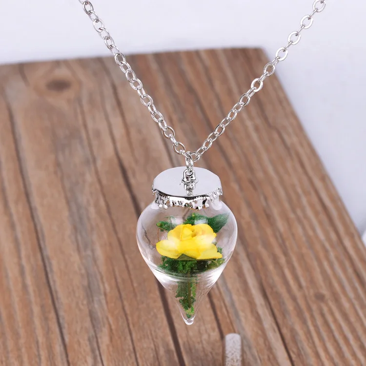 1 шт. красота и чудовище 2017 цветок цепочки ожерелья стекло Романтический