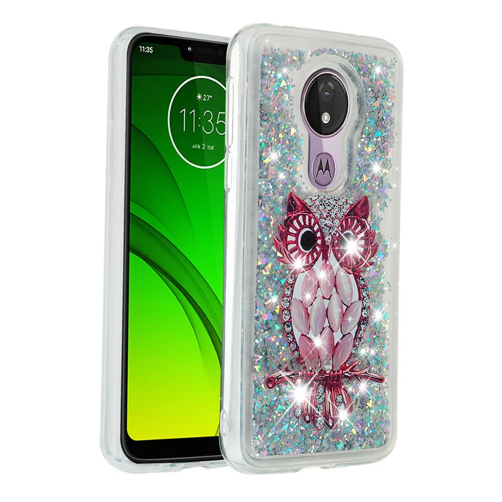 Для Motorola G7 Мощность США Версия случае жидкости динамический песок Мягкие силиконовые силиконовый Moto G7 Мощность блеск течет крышка