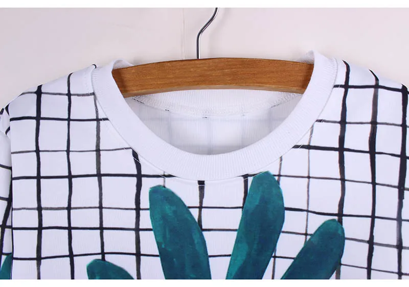 Укороченные свитшоты с принтом кактуса для девочек Прямая поставка повседневная