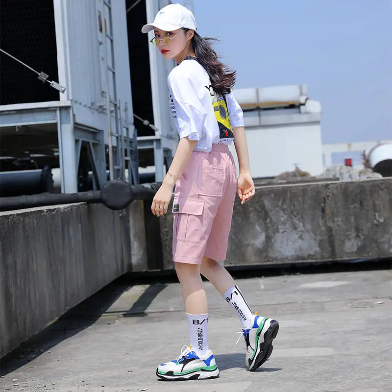 Шорты женские свободные прямые уличные в Корейском стиле | Женская одежда