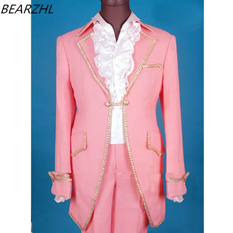 

Tuxedo For Wedding Dress Long Tail Suits Men Pink Groom Wear 2021 Custom Made
