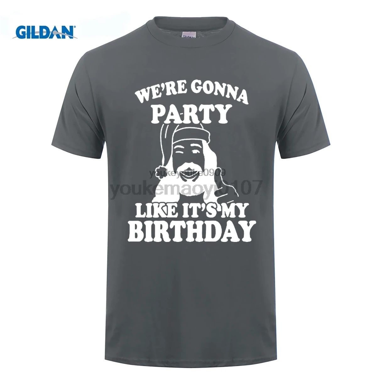 GILDAN Jesus Party Like It's My Birthday New Funny Christmas Costume Santa T-Shirt Print T Shirt | Мужская одежда
