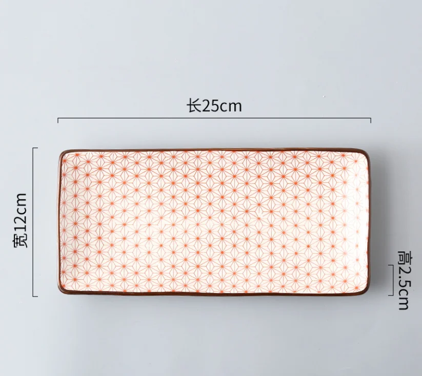 Japanese Style Sushi Plate Creative Underglaze Color Rectangular Ceramic Plate home Western Dish Serving Dishes Dinner Plates