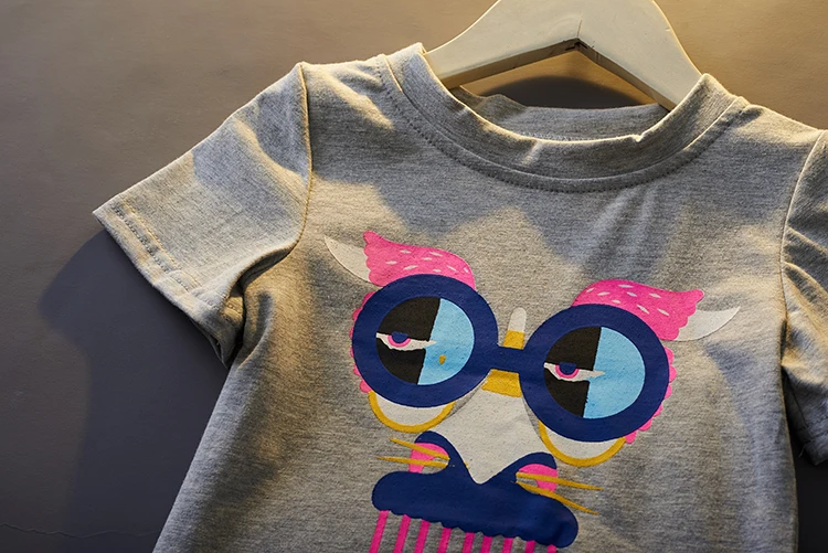 Baby Girls Summer Dress Clothes New Children's Fashion Leisure And Funny Cartoon Design In Long T-shirt Top Kids | Детская одежда и