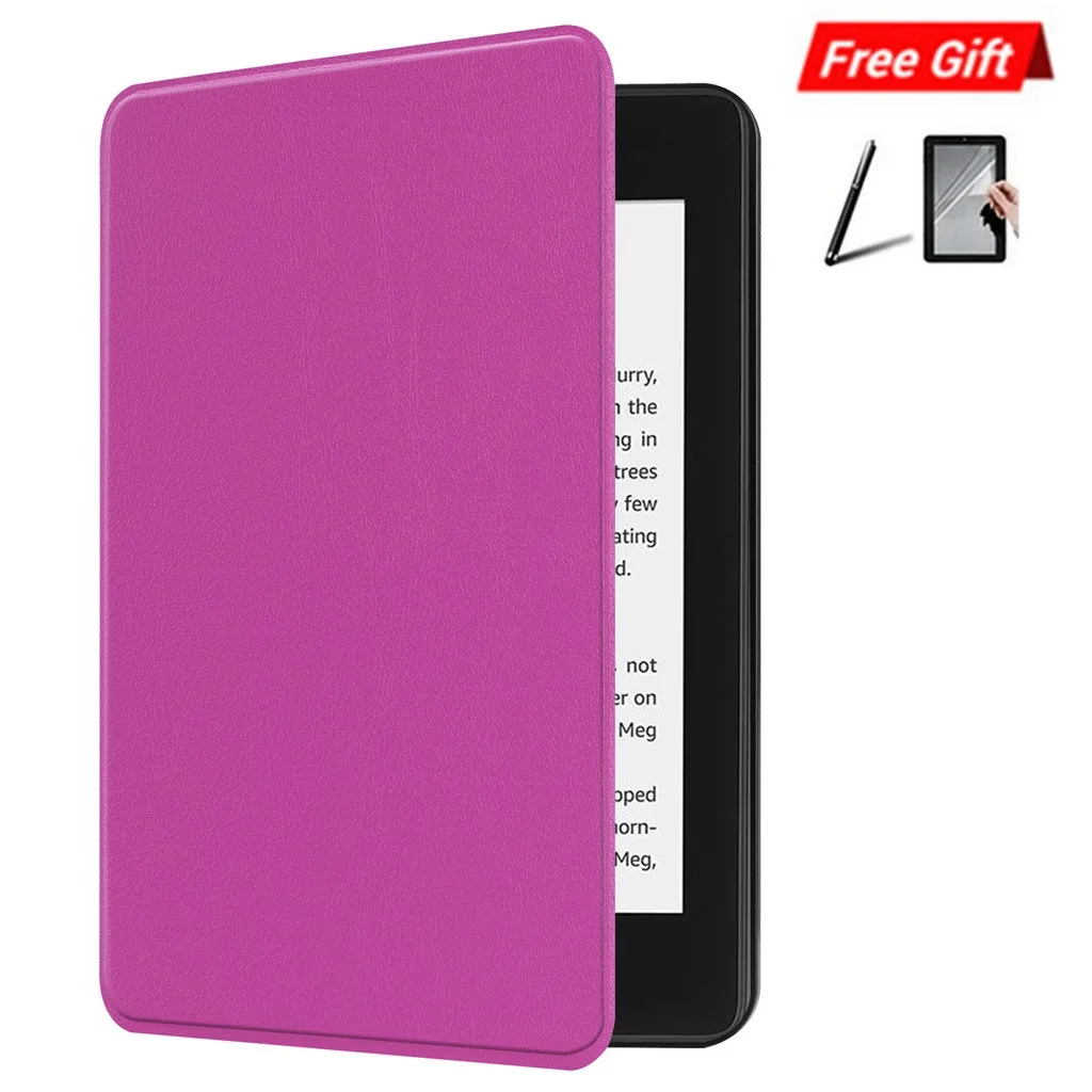 Умный чехол для нового Kindle Paperwhite 4 умный тонкий кожаный чехол для сна с откидной крышкой чехол для планшета чехол для Coque - Цвет: C