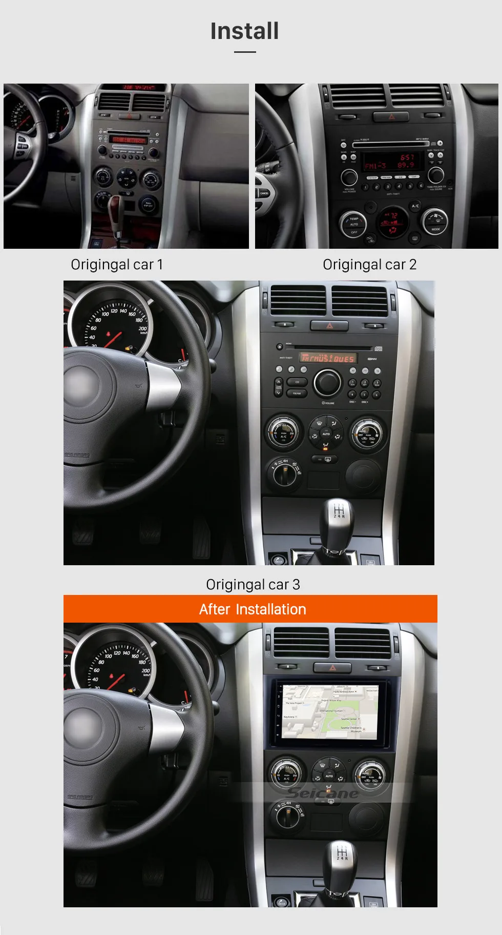 Seicane Android 8,1 " головное устройство для SUZUKI GRAND VITARA 2005 2006 2007 2008- Радио Аудио Автомобильный gps мультимедийный плеер 2DIN