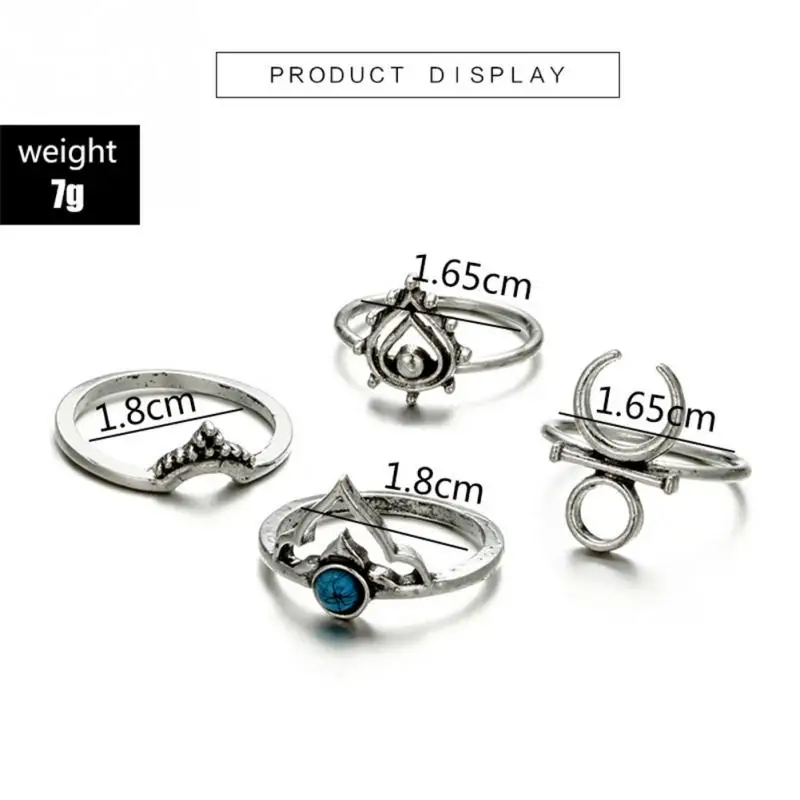 3 шт./компл. кольцо-капля Набор Мода Богемия сплав стразы кольцо с голубым камнем