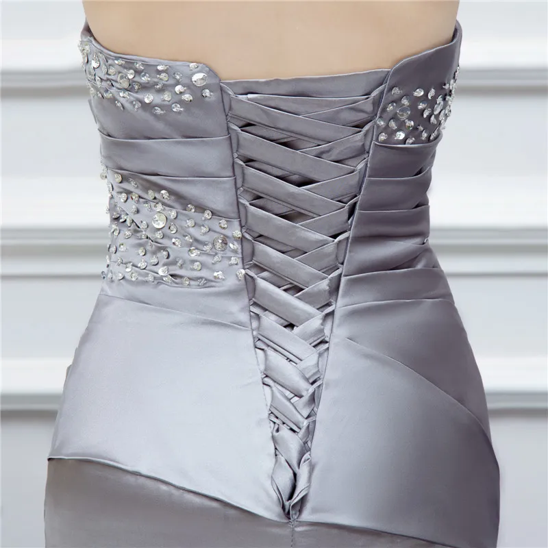 Дешевое вечернее платье официальное длинное серебристое серое с бисером женское