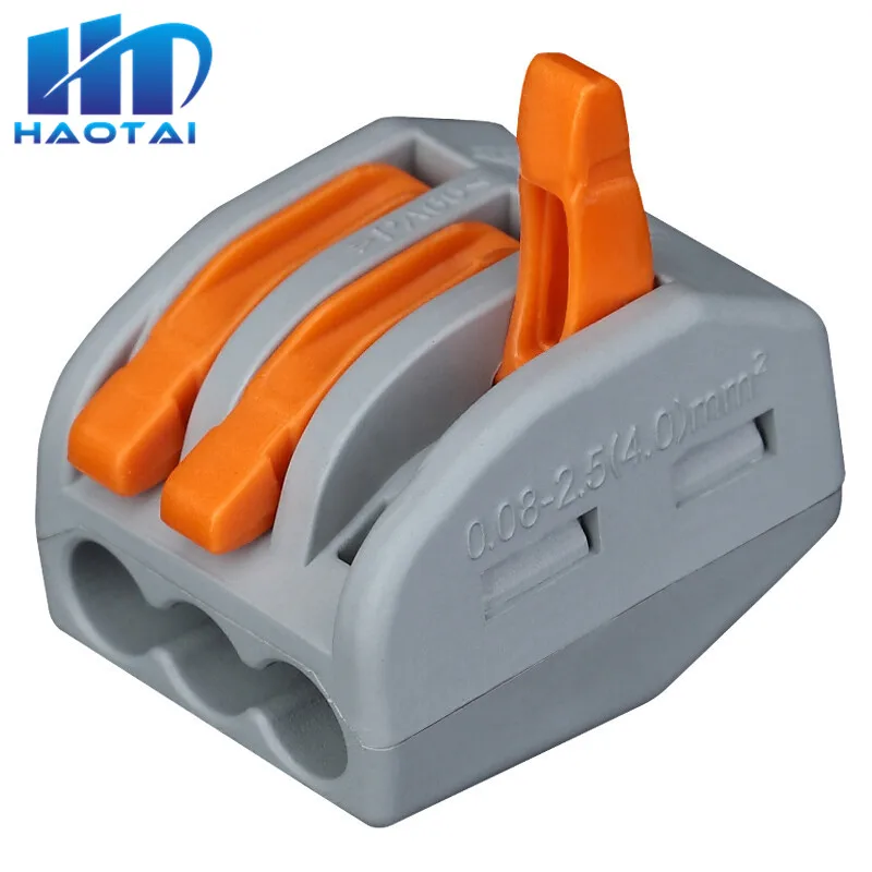 10 шт. PCT-213 PCT213 222-413 Универсальный компактный проводной разъем проводки 3 pin, проводниковый блок выводов AWG 28-12