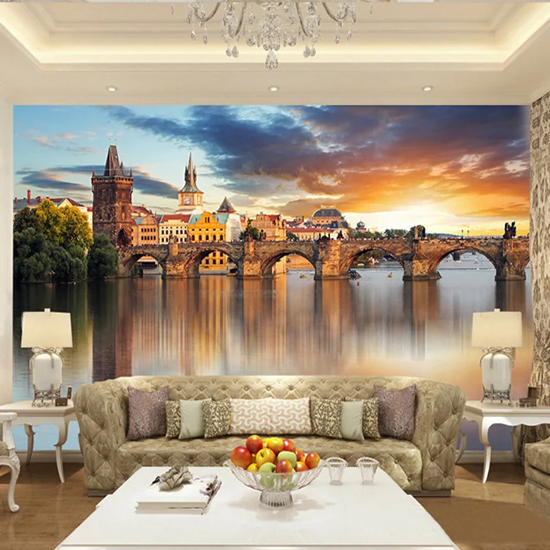 Фотообои красивые обои в европейском стиле картина на стену 3D фон для гостиной|3d