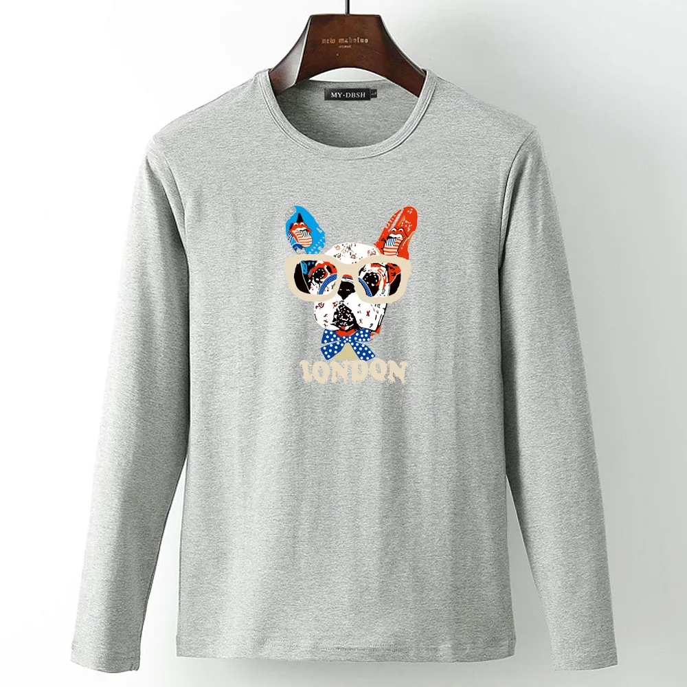Новый 2021 Летняя мода французский Бульдог Дизайн футболка с длинным рукавом для