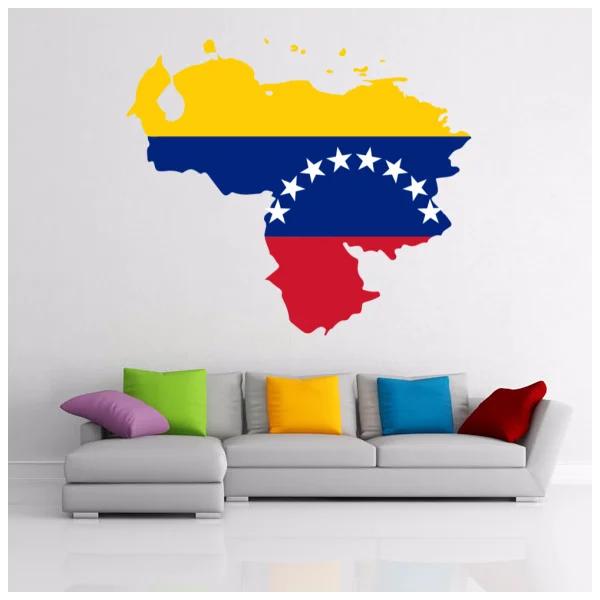 8 звезд флаг карта Венесуэлы настенная наклейка индивидуальный Декор для дома