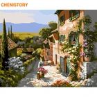 Бескаркасная картина CHENISTORY с изображением пейзажа, дома, набор для самостоятельной раскраски по номерам, каллиграфическая живопись для домашнего декора 40x50 см