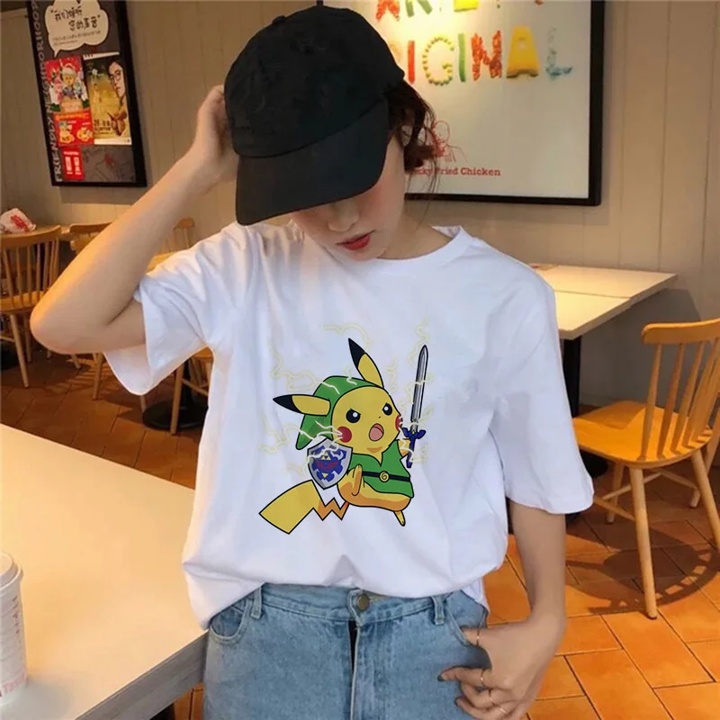 Женская Футболка Harajuku Забавный Покемон Snorlax Togepi Squirtle японская футболка аниме женские топы Эстетическая одежда Пикачу