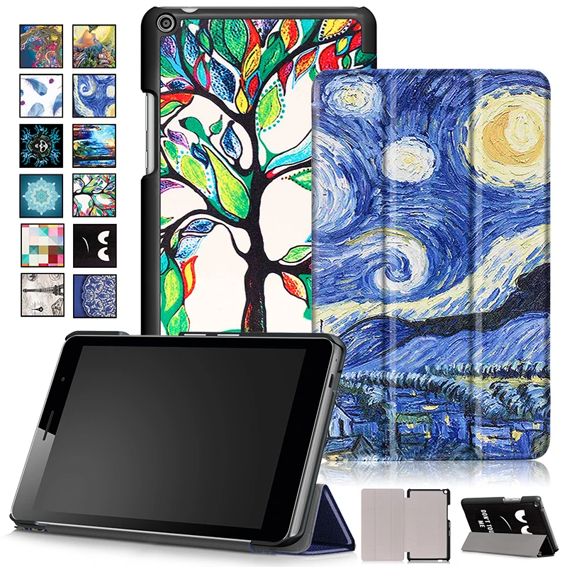 Ультратонкий кожаный чехол подставка с рисунком тройного сложения Обложка для