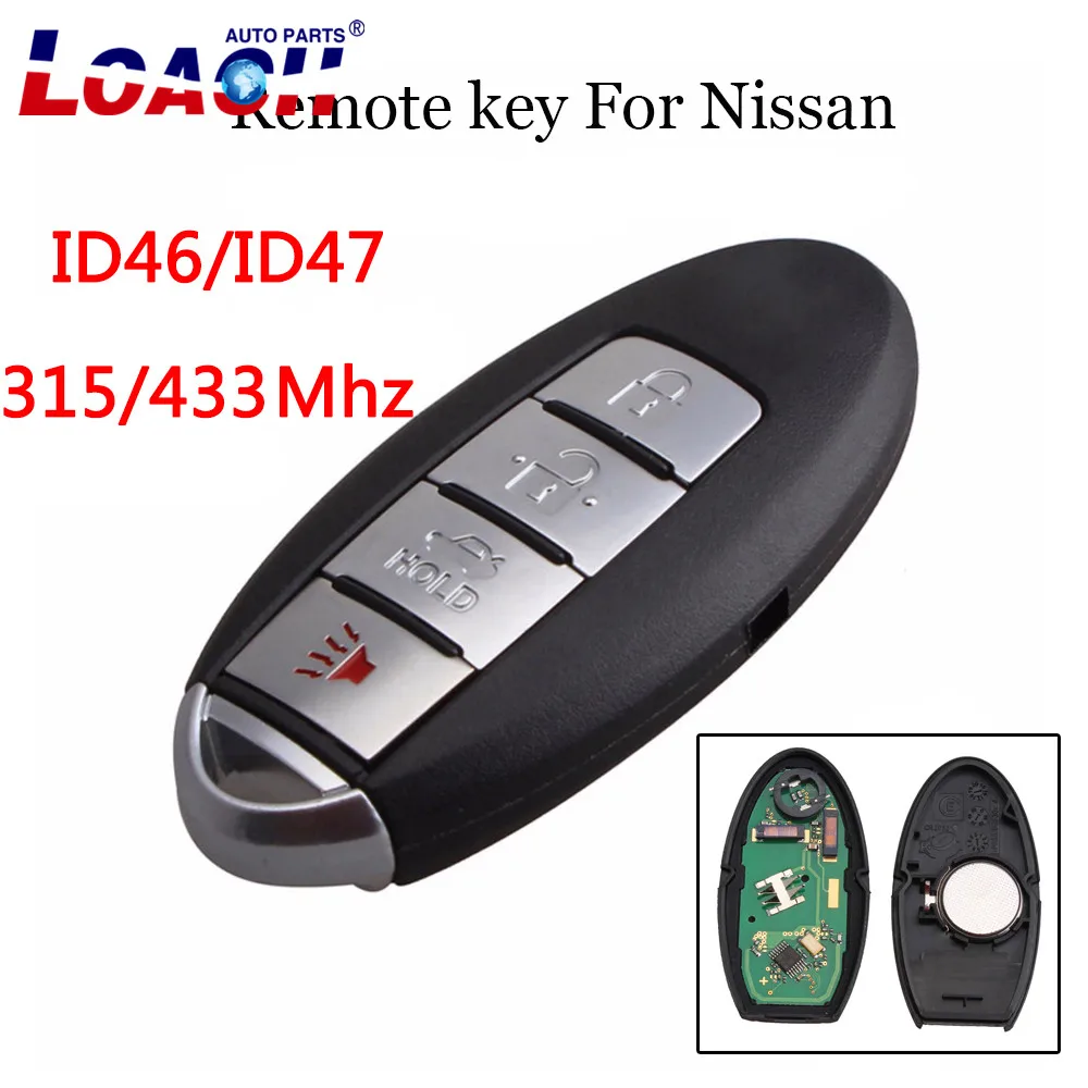 4 кнопки Smart Remote Key Keyless Fob 315/433 МГц для NISSAN Teana Altima Maxima Infiniti car key ID47/ID46|Ключ от авто| |
