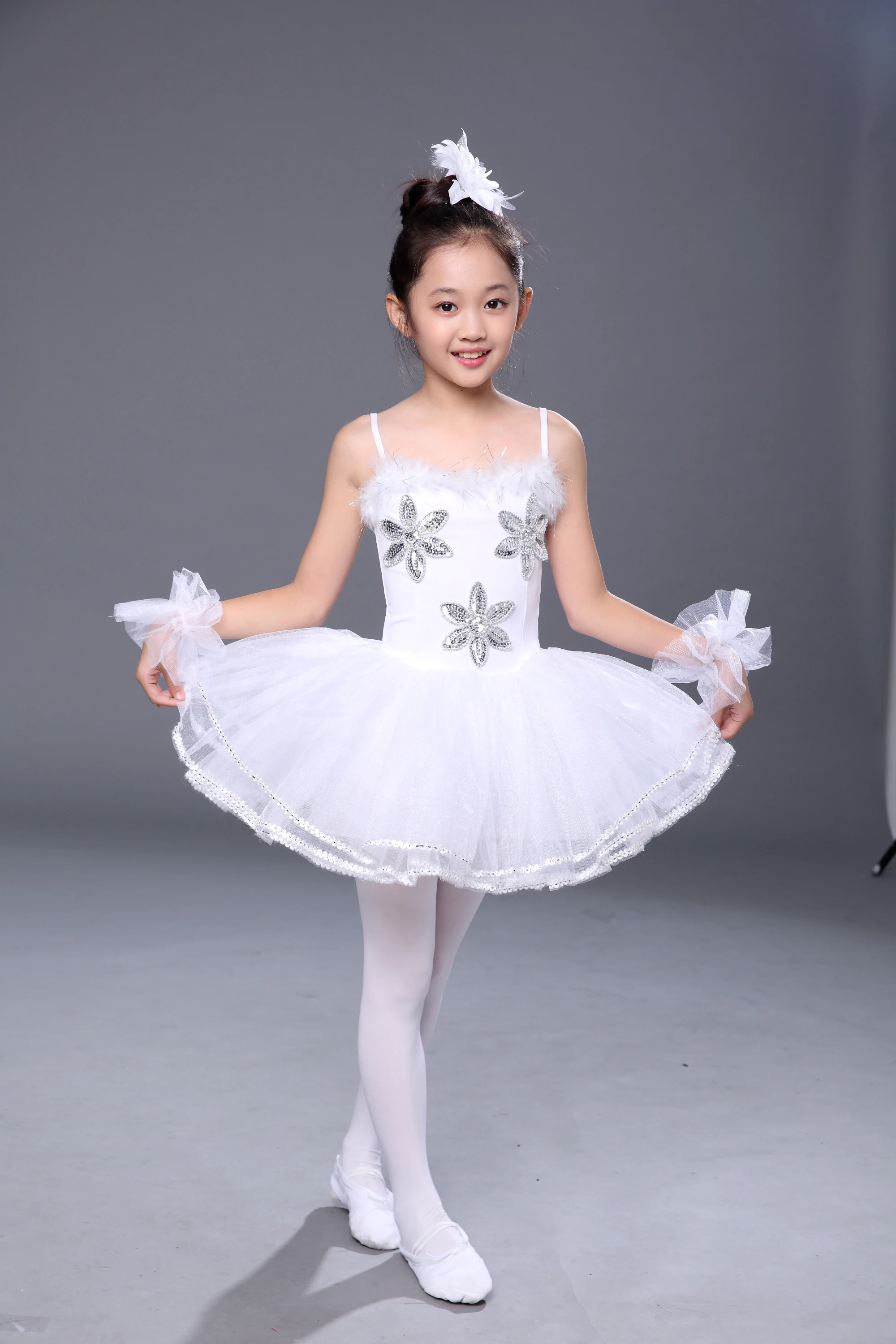 Одежда для танцев детская балетная пачка Детские балетные костюмы с лебедем и