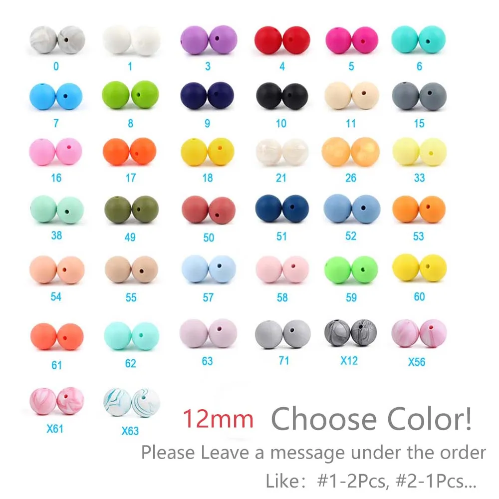 KAT008-12mm Beads TYRY. HU 300 шт деревянные силиконовые бусины для детского Прорезывания Зубов Ожерелье DIY медсестры подарок продукты пищевого качества силиконовые бусины для прорезывания зубов - Цвет: KAT008-12mm Beads